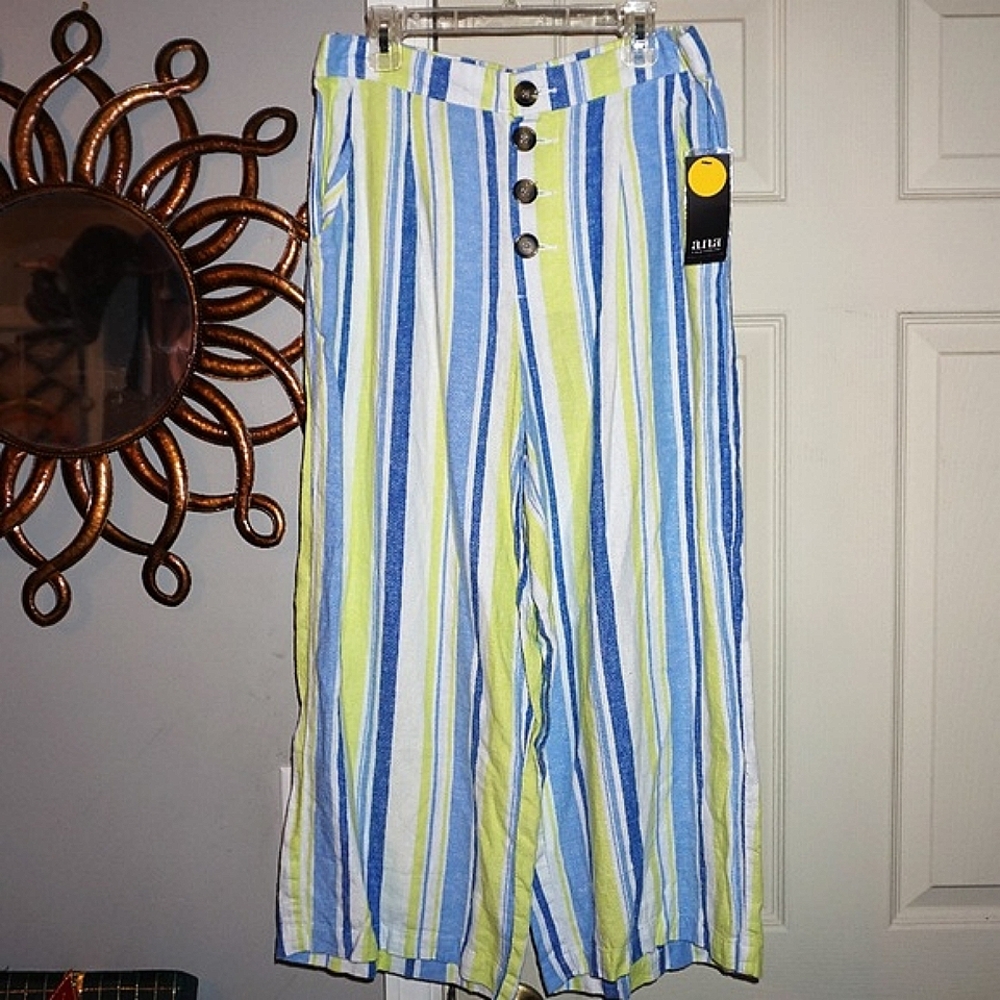 🎁NWT a.n.a. Blue Green Stripe, Size M